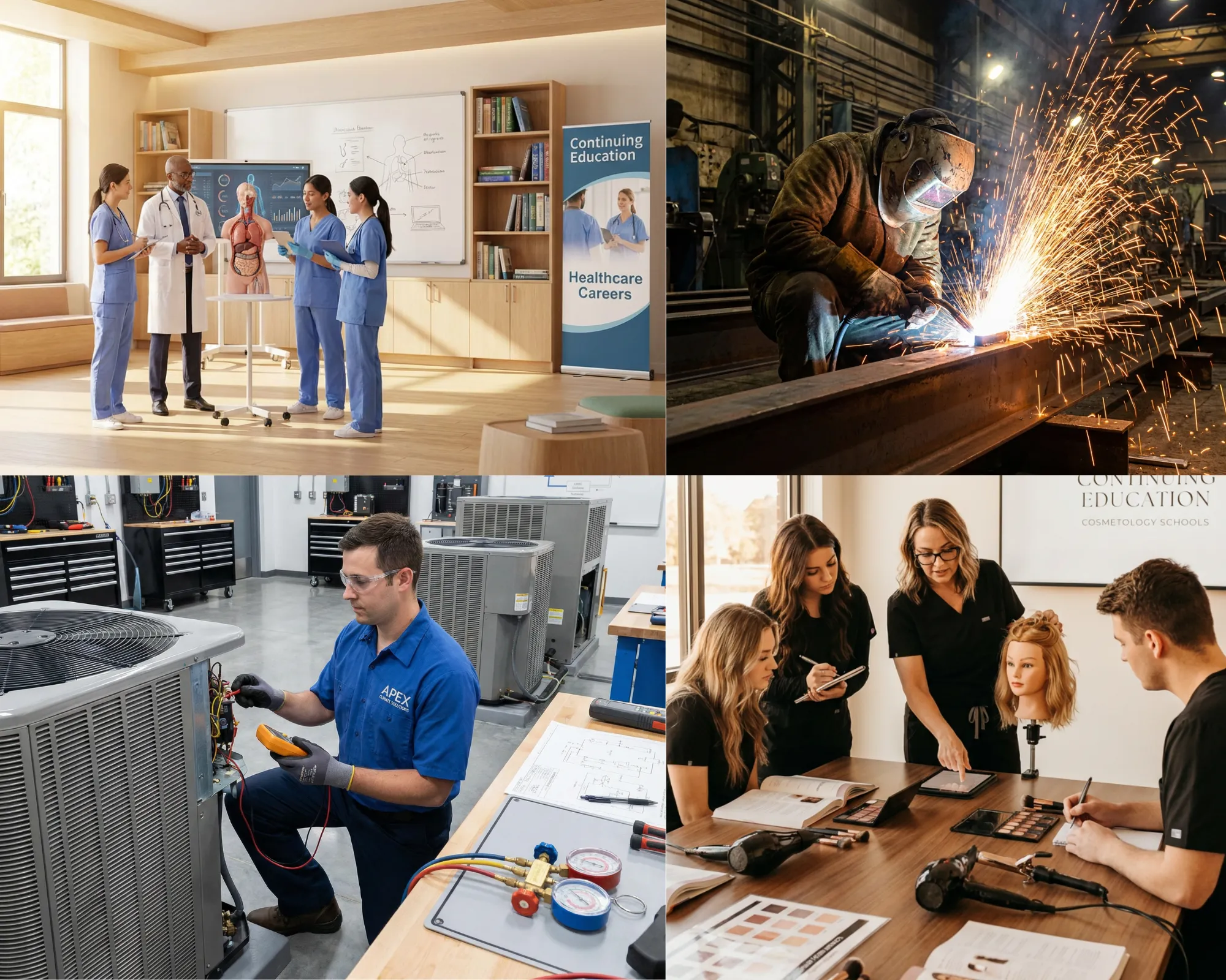 Vocational students in career training